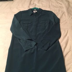 Old Navy forest green button down dress